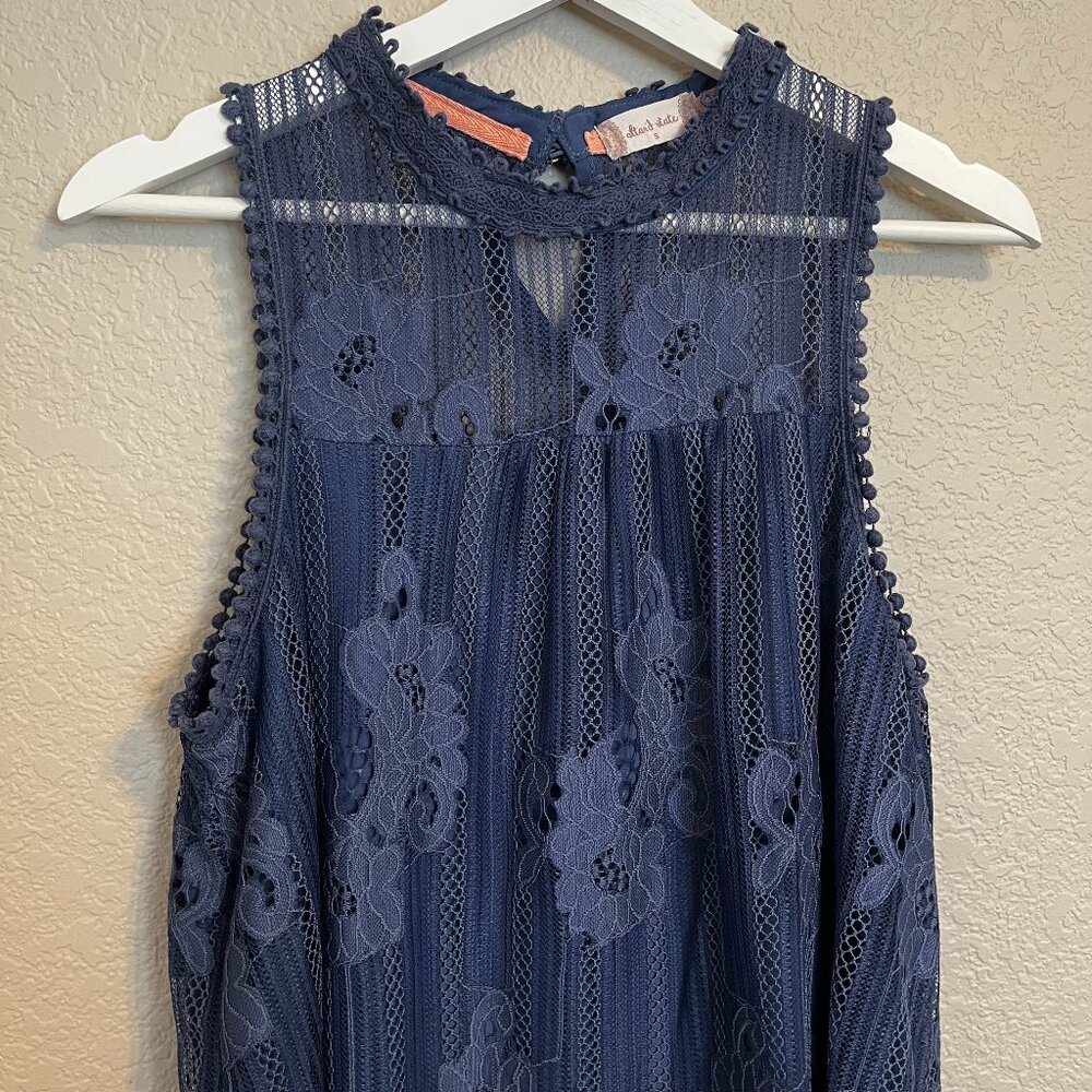 Altar'd State Blue Lace Sleeveless Top Women Size S